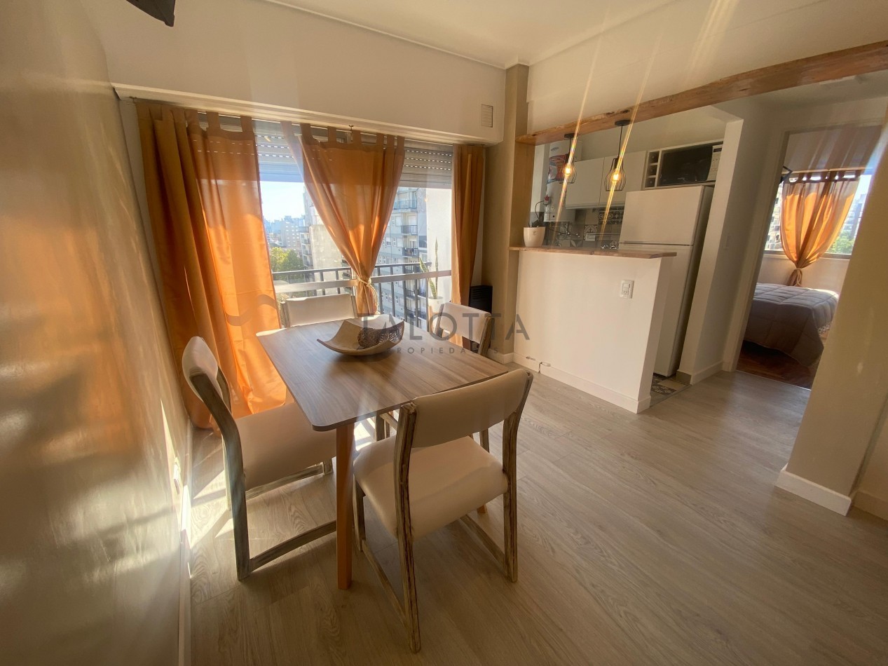 Departamento 2 ambientes al frente con balcon amoblado
