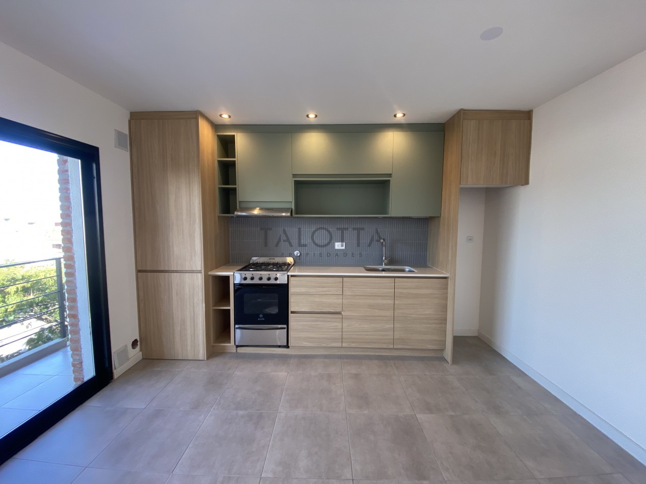 Departamento 2 ambientes a estrenar con balcon al frente 