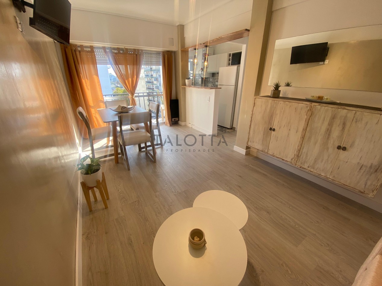 Departamento 2 ambientes al frente con balcon amoblado